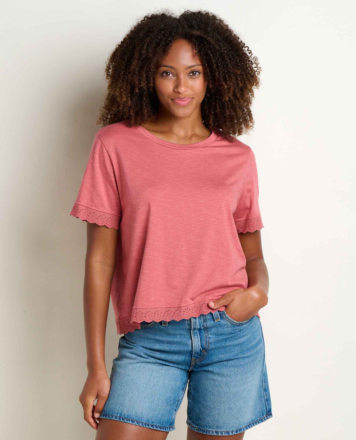Clara Tee - Organic Cotton & TENCEL™ Eyelet Trim Women's Tee  | Toad&Co Women