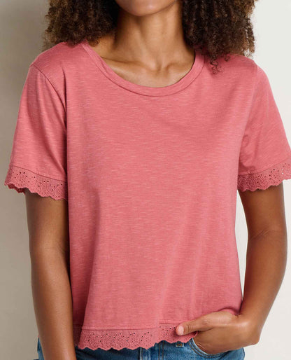 Clara Tee - Organic Cotton & TENCEL™ Eyelet Trim Women's Tee  | Toad&Co Women