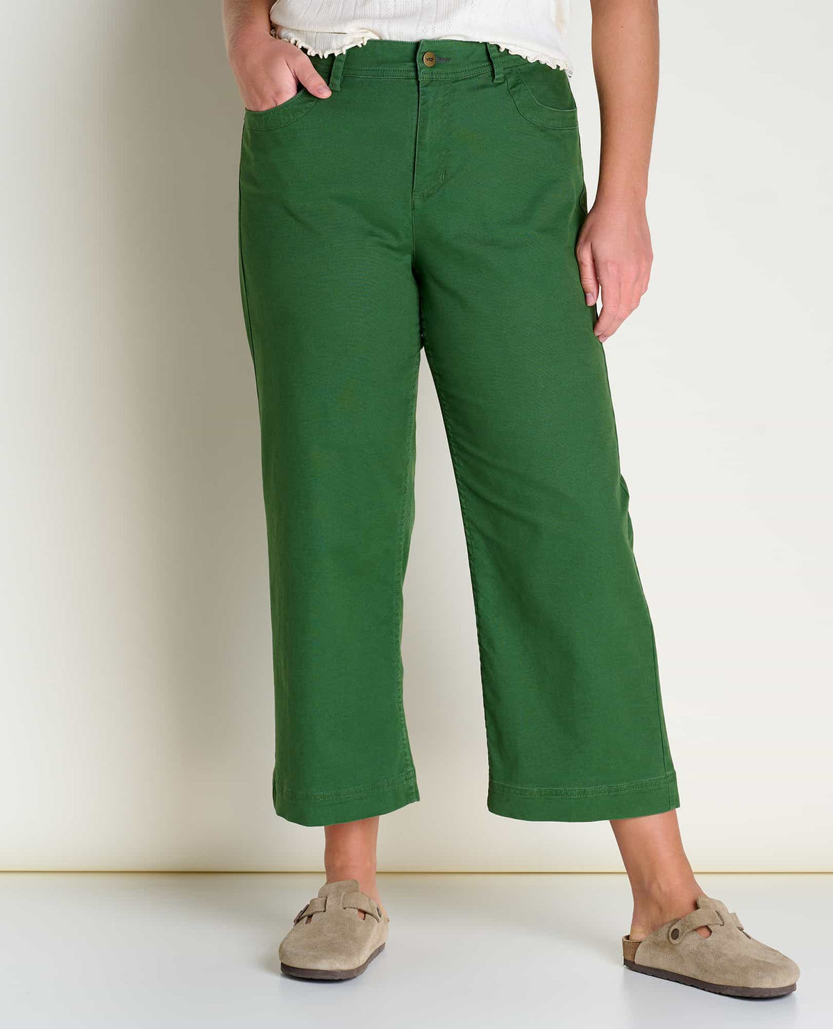 Earthworks Wide Leg Organic Cotton Crop Pant Pasture | Toad&Co Women