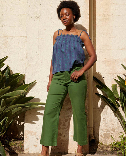 Earthworks Wide Leg Organic Cotton Crop Pant Pasture | Toad&Co Women