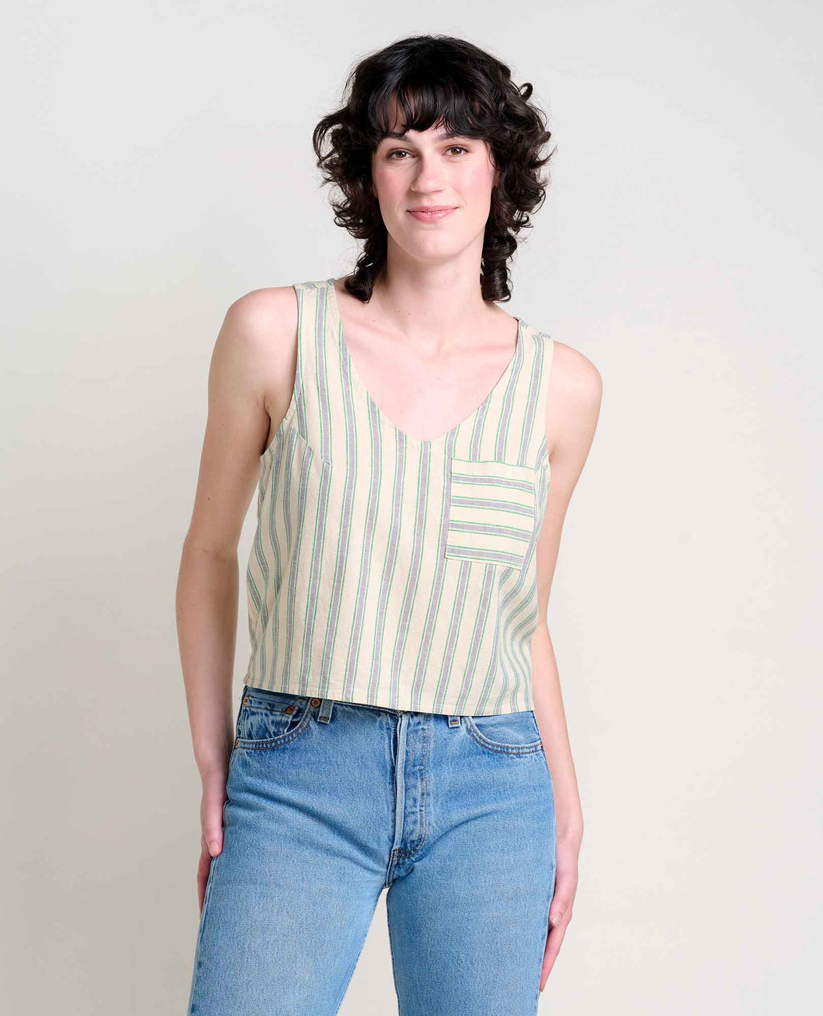 Taj Hemp Linen Tank Top with Button Back - by Toad&Co  | Toad&Co Women