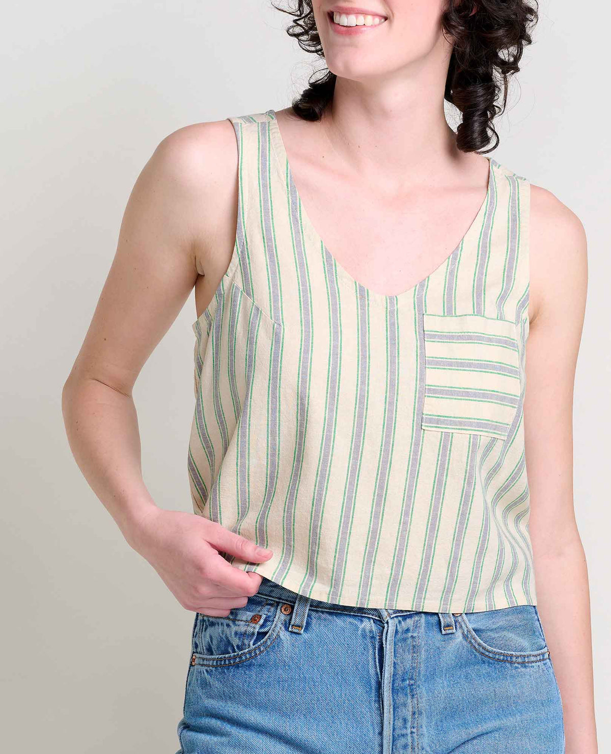 Taj Hemp Linen Tank Top with Button Back - by Toad&Co  | Toad&Co Women