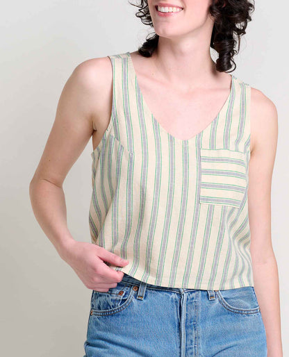 Taj Hemp Linen Tank Top with Button Back - by Toad&Co  | Toad&Co Women