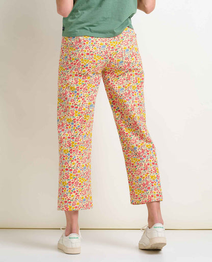 Earthworks Wide Leg Organic CottonPant Straw Ditsy Print | Toad&Co Women