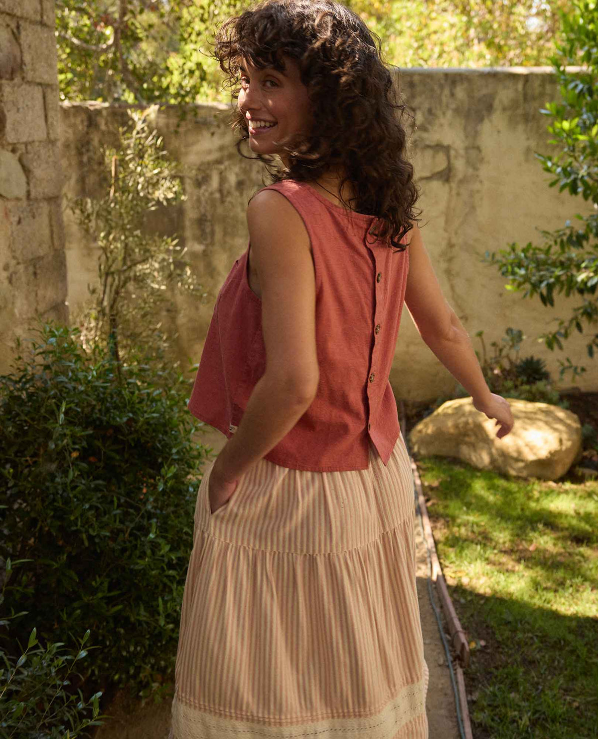 Taj Hemp Button Back Tank Top - Better than Linen  | Toad&Co Women