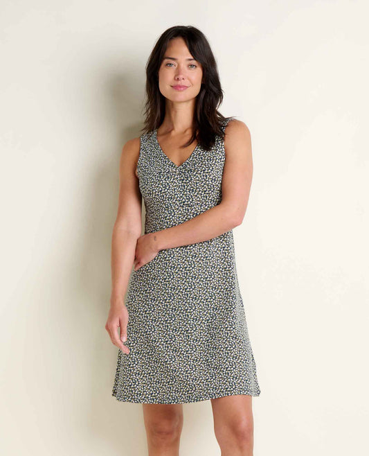 Women's Rosemarie Sleeveless Dress - by Toad&Co Midnight Print | Toad&Co Women