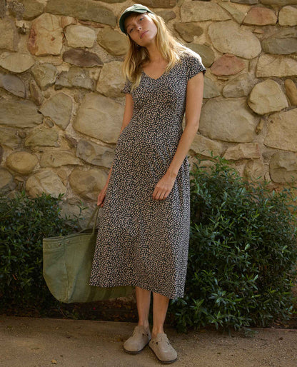 Rose Short Sleeve V-Neck Midi Dress - Soft with Stretch  | Toad&Co Women