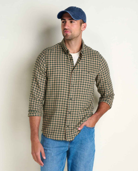 Airsmyth Men's Flannel Shirt - 100% Recycled by Toad&Co Chai Pattern | Toad&Co Men