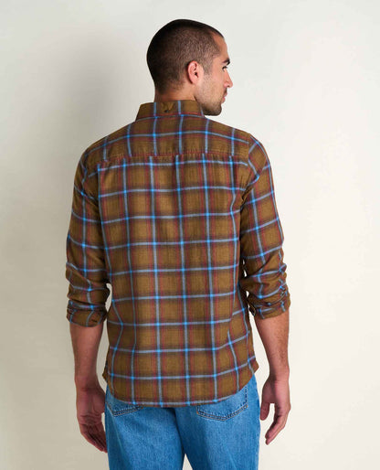 Airsmyth Men's Flannel Shirt - 100% Recycled by Toad&Co Honey Brown Pattern | Toad&Co Men