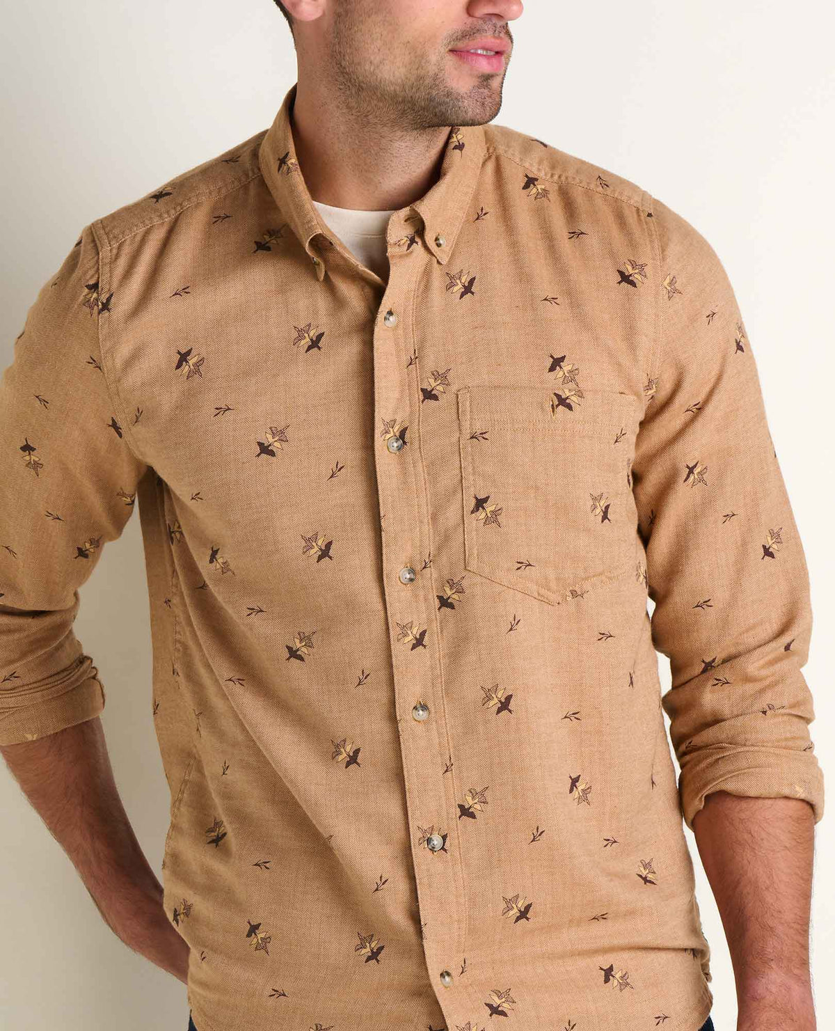 Airsmyth Men's Flannel Shirt - 100% Recycled by Toad&Co Tabac Print | Toad&Co Men