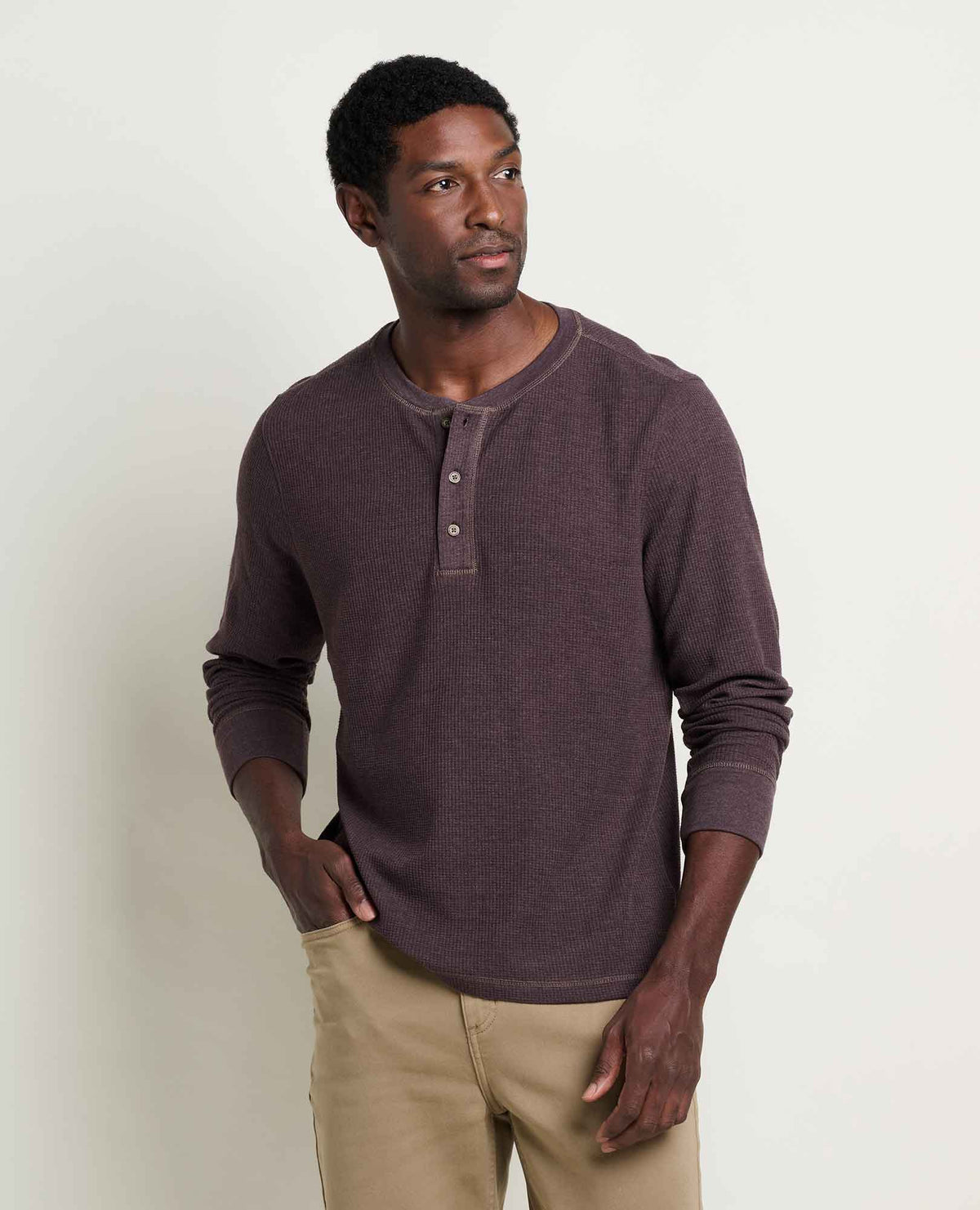 Framer Long Sleeve Henley Raisin | Toad&Co Men
