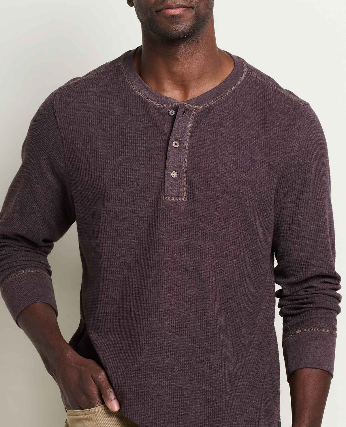 Framer Long Sleeve Henley Raisin | Toad&Co Men