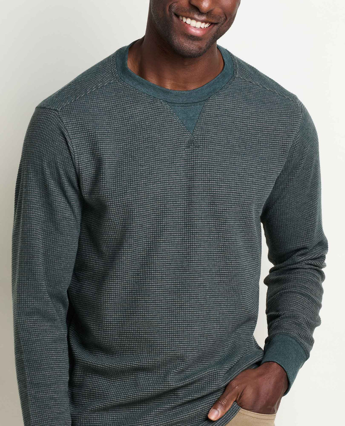 Men's Framer Long Sleeve Waffle Crewneck Tee - by Toad&Co Serrano Pattern | Toad&Co Men