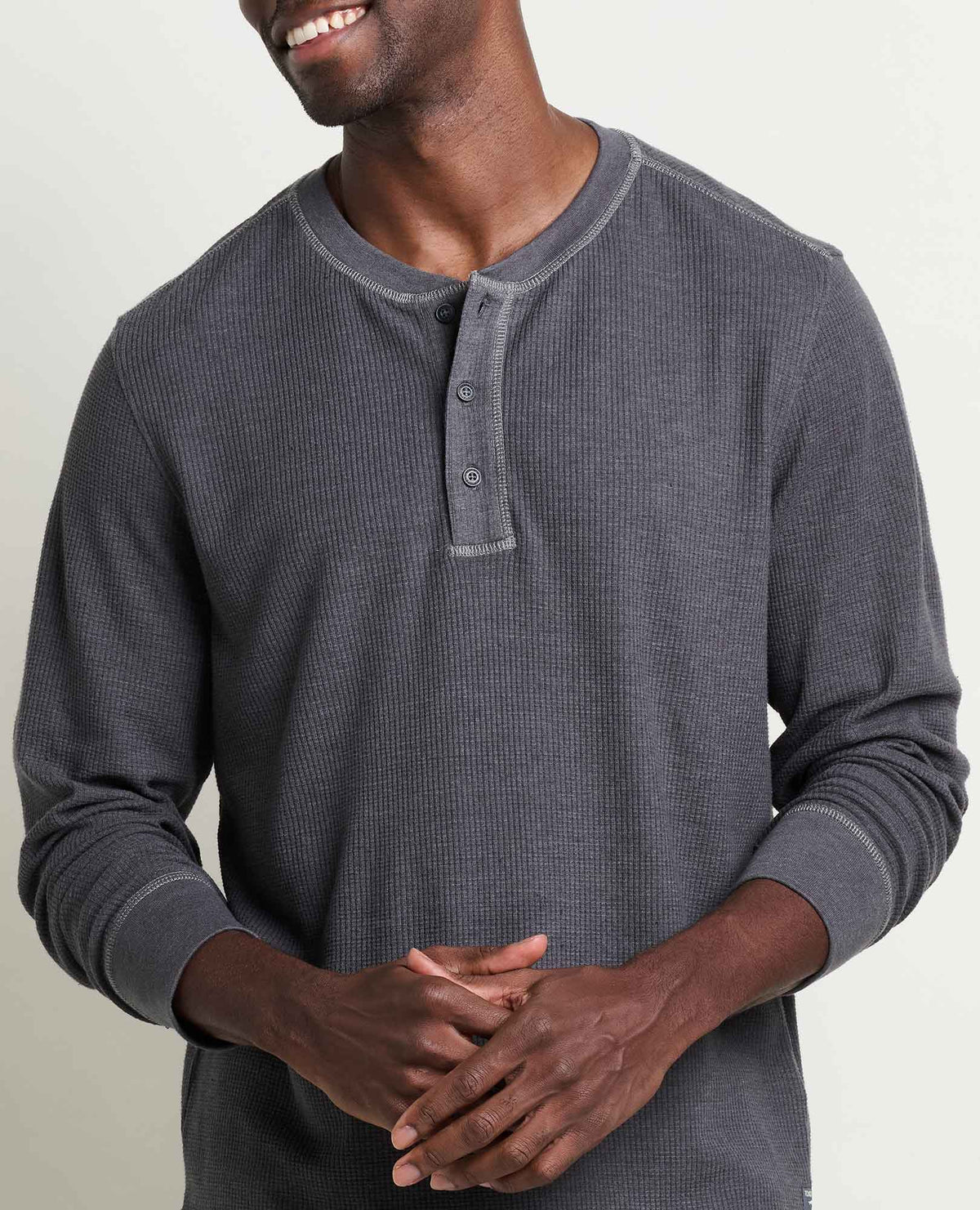 Framer Long Sleeve Henley Soot | Toad&Co Men