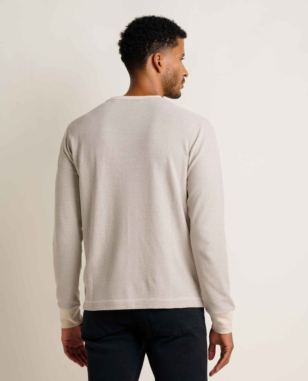 Men's Framer Long Sleeve Waffle Crewneck Tee - by Toad&Co Heather Grey Stripe | Toad&Co Men