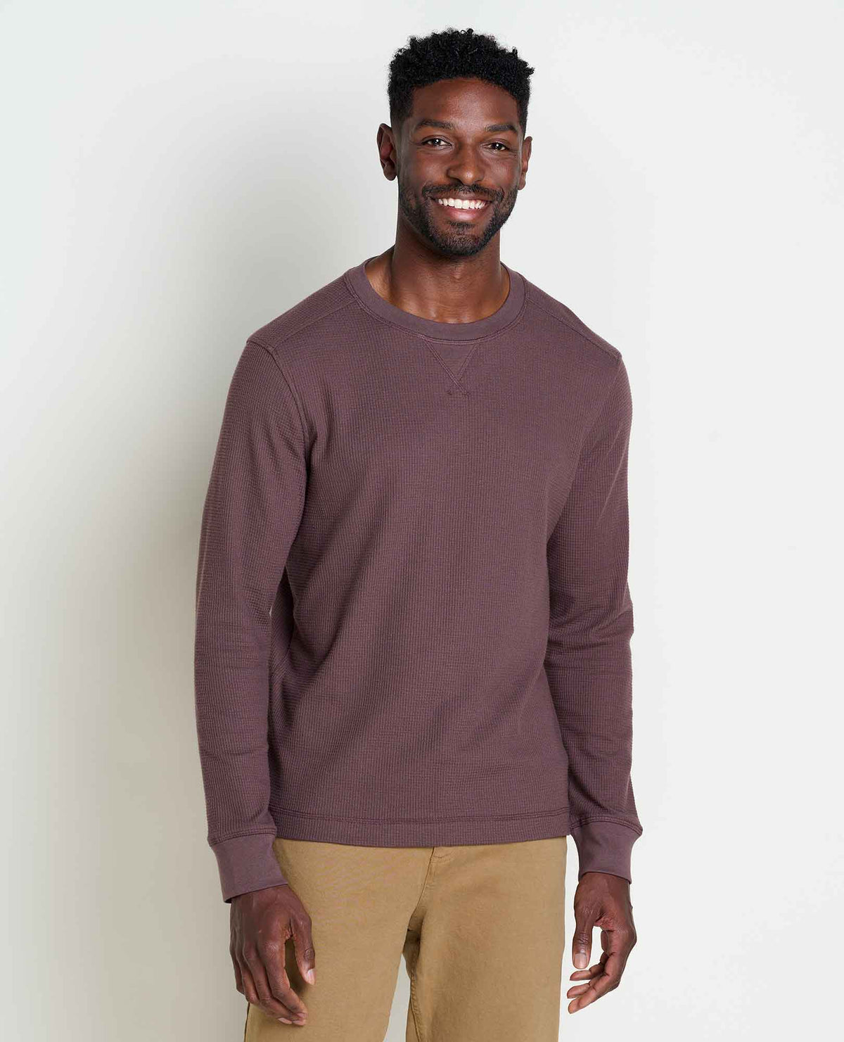 Men's Framer Long Sleeve Waffle Crewneck Tee - by Toad&Co Raisin | Toad&Co Men