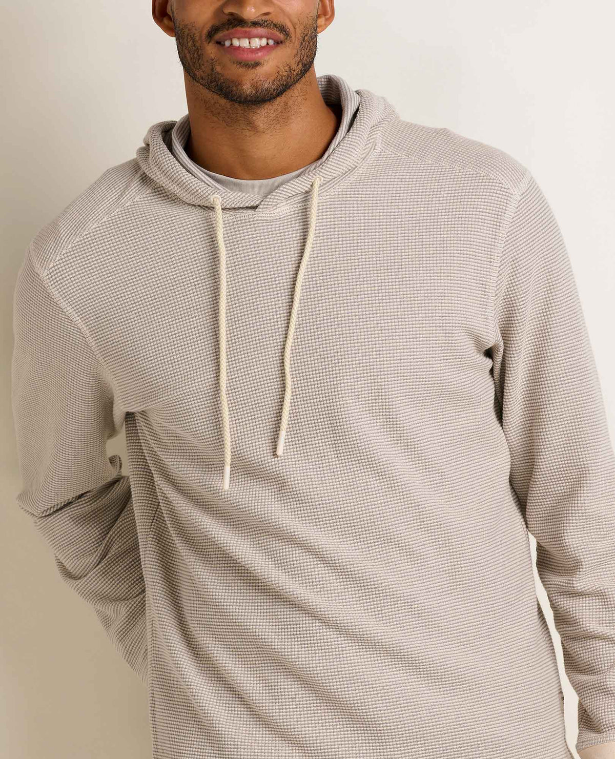 Men's Framer Eco-Friendly Waffle Hoodie - by Toad&Co Heather Grey Stripe | Toad&Co Men