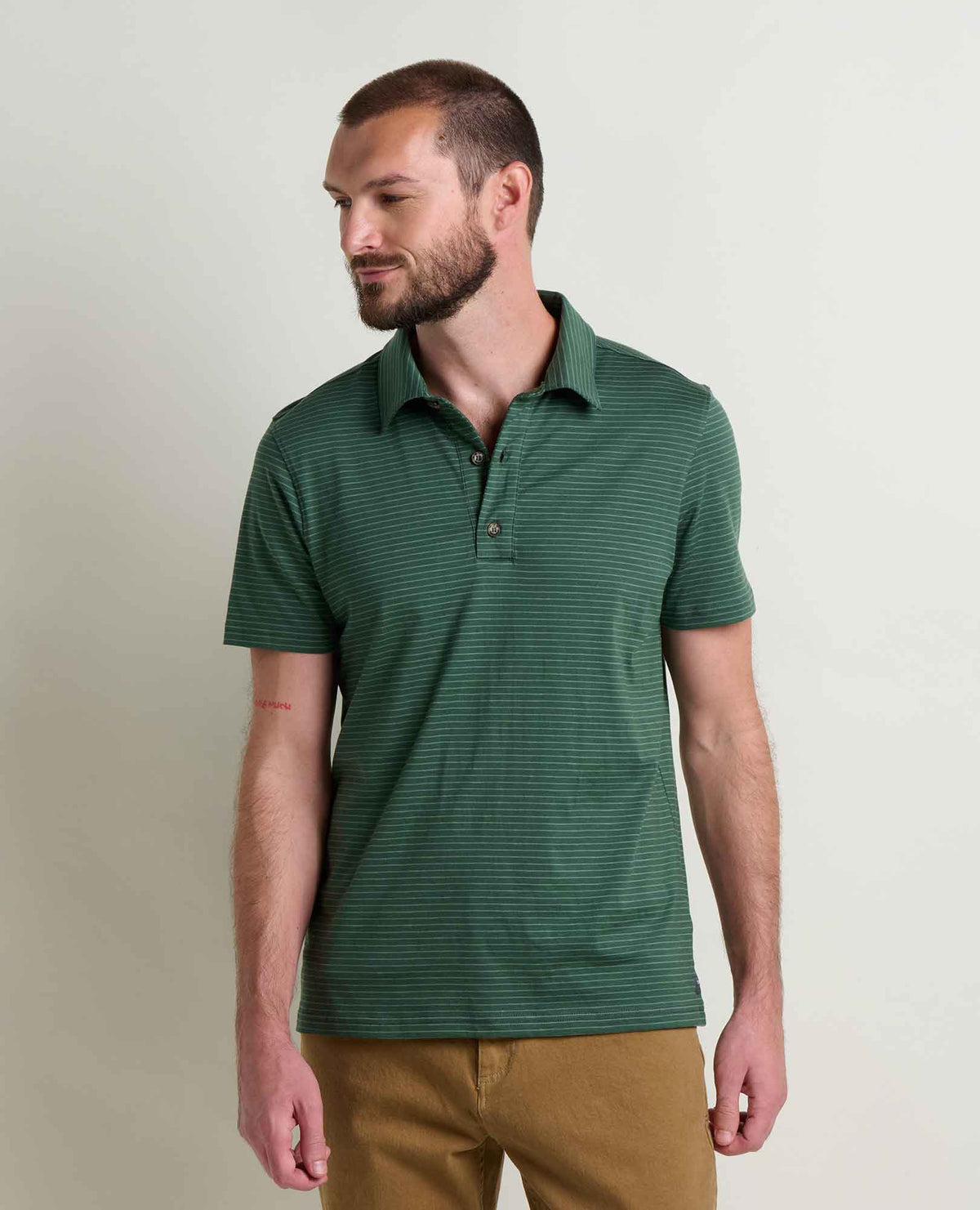 Men's Tempo Short Sleeve Polo - by Toad&Co Cilantro Pattern | Toad&Co Men