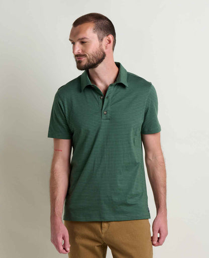 Men's Tempo Short Sleeve Polo - by Toad&Co Cilantro Pattern | Toad&Co Men
