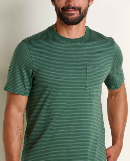 Tempo Crew Pocket Tee - Effortless & Eco-Friendly Cilantro Pattern | Toad&Co Men