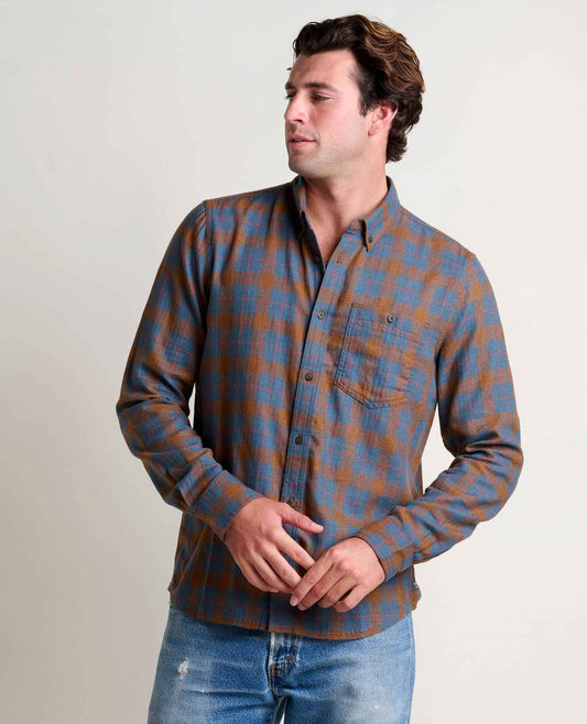 Airsmyth Men's Flannel Shirt - 100% Recycled by Toad&Co Partridge Two Color Plaid | Toad&Co Men