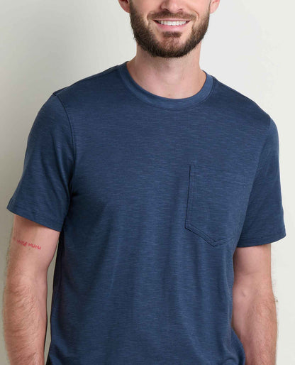 Tempo Crew Pocket Tee - Effortless & Eco-Friendly True Navy | Toad&Co Men