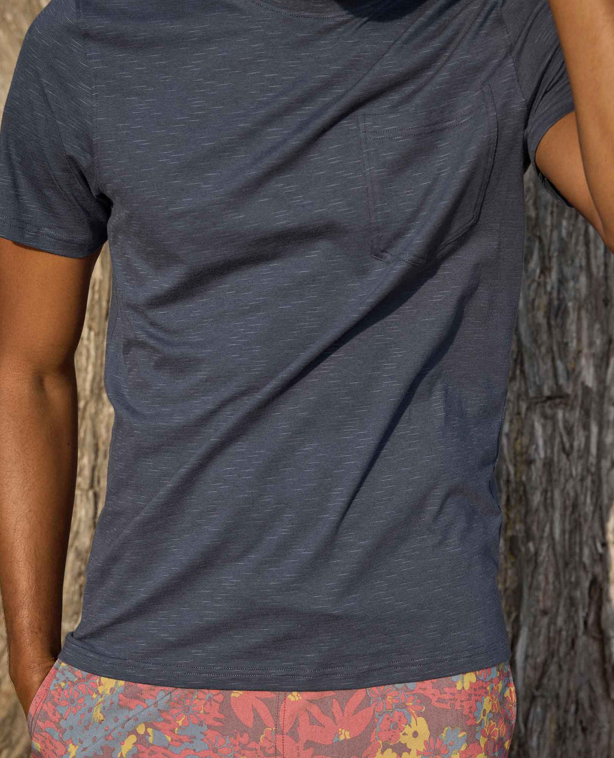 Tempo Crew Pocket Tee - Effortless & Eco-Friendly True Navy | Toad&Co Men