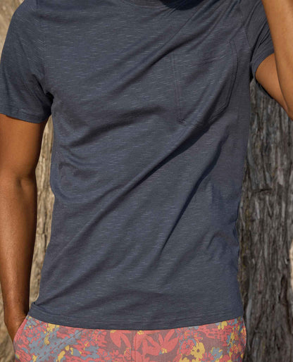 Tempo Crew Pocket Tee - Effortless & Eco-Friendly True Navy | Toad&Co Men