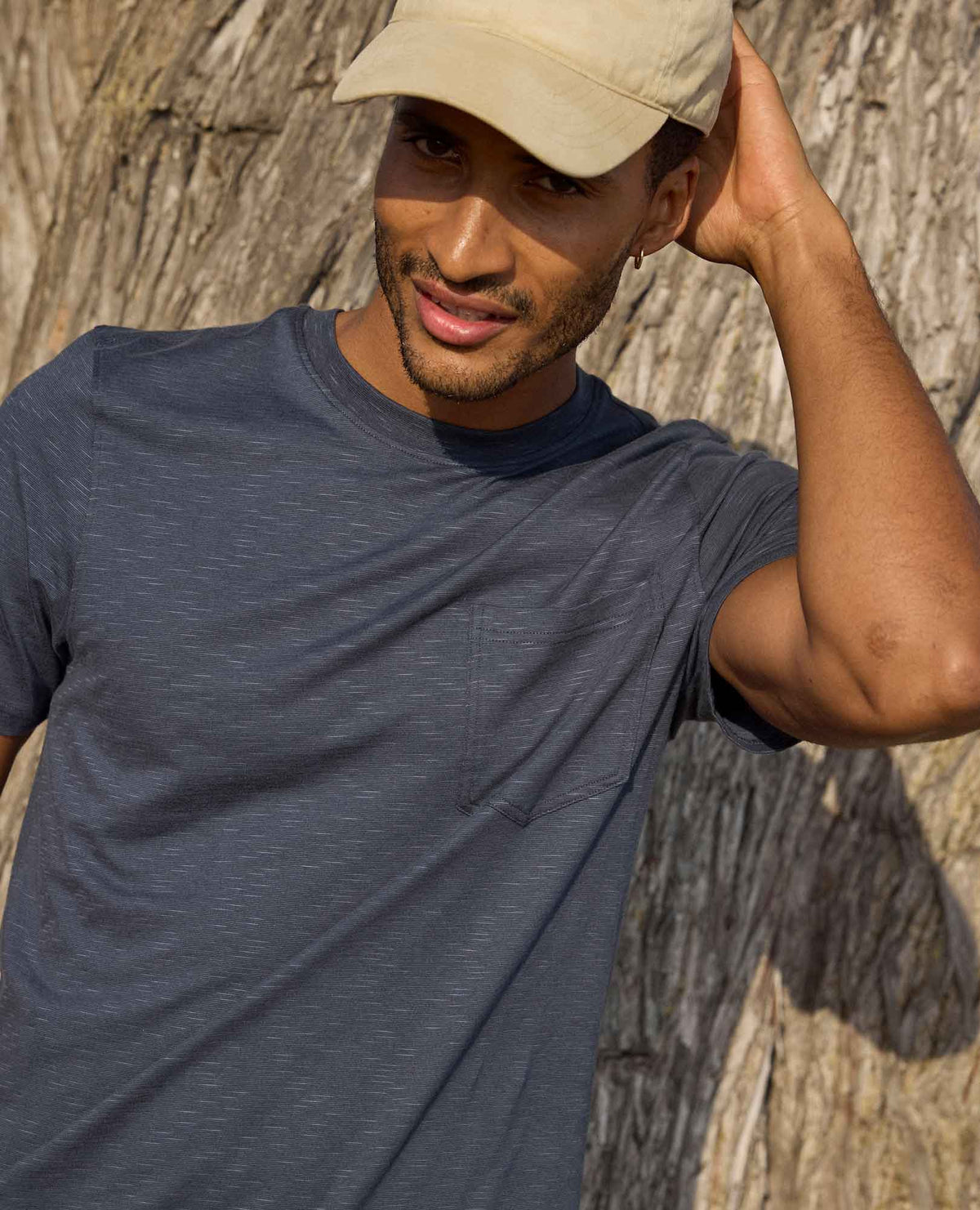 Tempo Crew Pocket Tee - Effortless & Eco-Friendly True Navy | Toad&Co Men