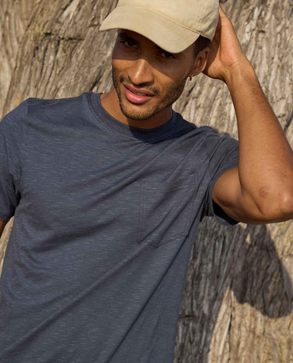 Tempo Crew Pocket Tee - Effortless & Eco-Friendly True Navy | Toad&Co Men