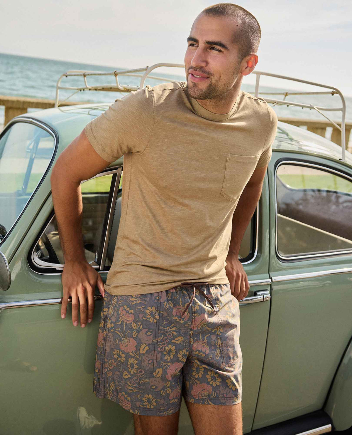 Tempo Crew Pocket Tee - Effortless & Eco-Friendly Khaki | Toad&Co Men