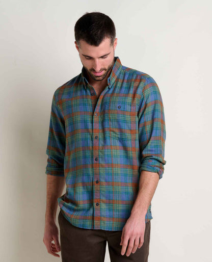 Airsmyth Men's Flannel Shirt - 100% Recycled by Toad&Co Dark Roast Tonal Madras | Toad&Co Men