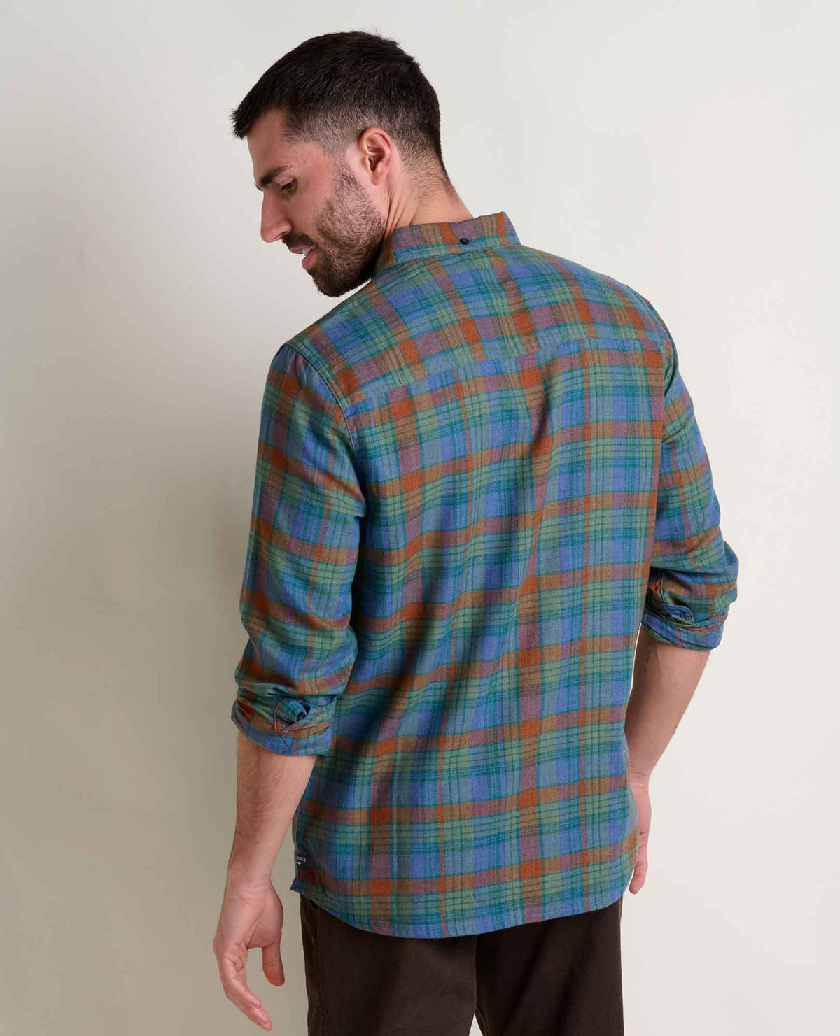 Airsmyth Men's Flannel Shirt - 100% Recycled by Toad&Co Dark Roast Tonal Madras | Toad&Co Men