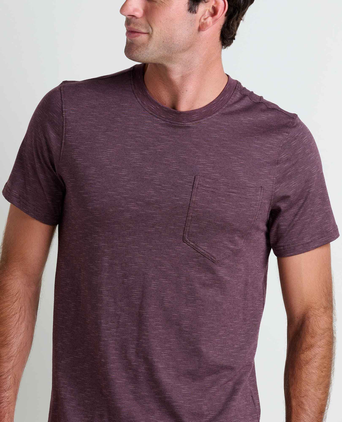 Tempo Crew Pocket Tee - Effortless & Eco-Friendly Raisin | Toad&Co Men
