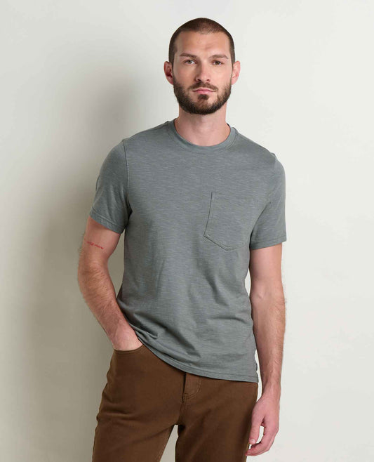Tempo Crew Pocket Tee - Effortless & Eco-Friendly Slate | Toad&Co Men