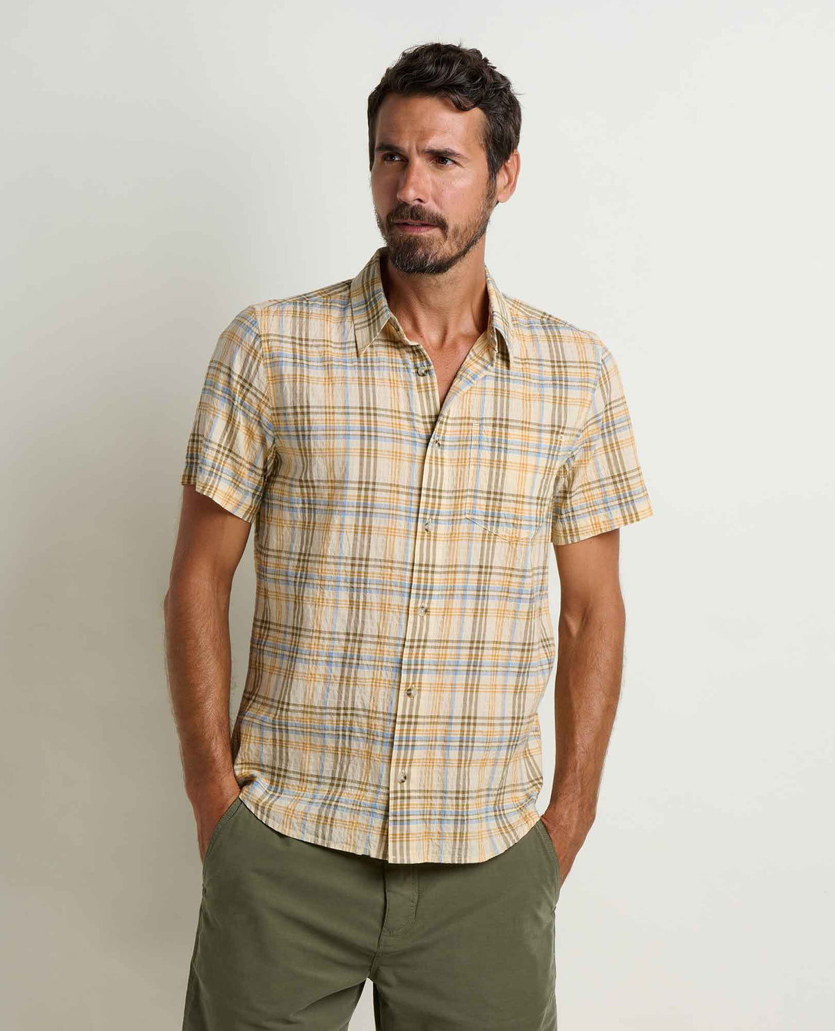 Men's Fletcher Shirt - Organic Cotton Stretch Seersucker Shirt  | Toad&Co Men