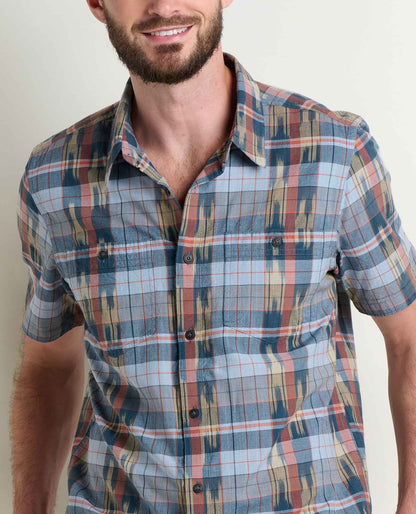 Smythy Shirt - Organic Cotton Ikat Spacedye Short Sleeve Shirt  | Toad&Co Men