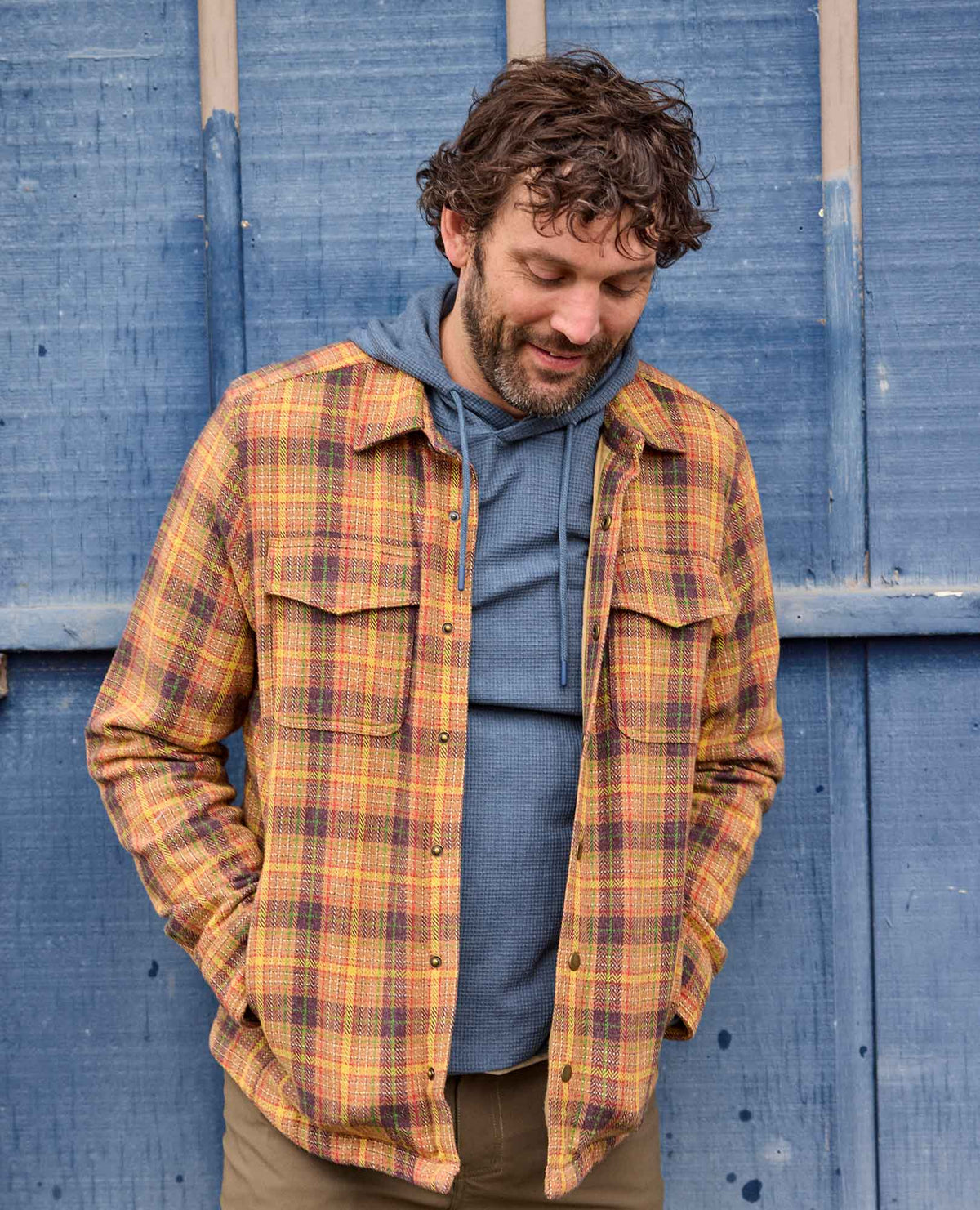 Men's Framer Eco-Friendly Waffle Hoodie - by Toad&Co Pacific Blue | Toad&Co Men